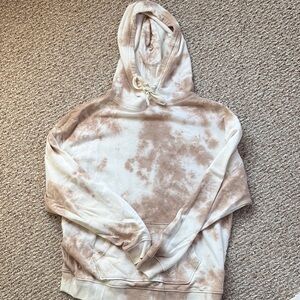 (“mens”) Aeropostale Cream and Brown Tie-Dye Hoodie